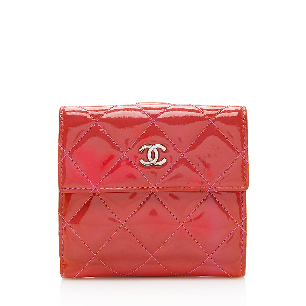 Chanel Patent Leather Compact French Wallet - FINAL SALE (SHF-18986)