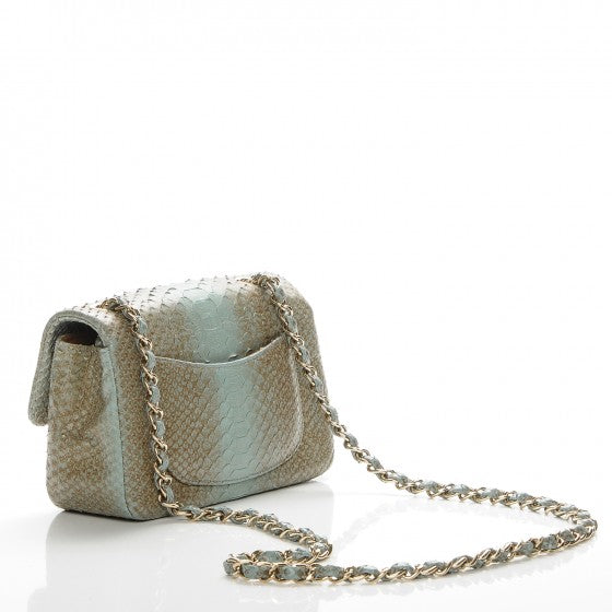 CHANEL PYTHON MEDIUM CLASSIC DOUBLE FLAP BAG