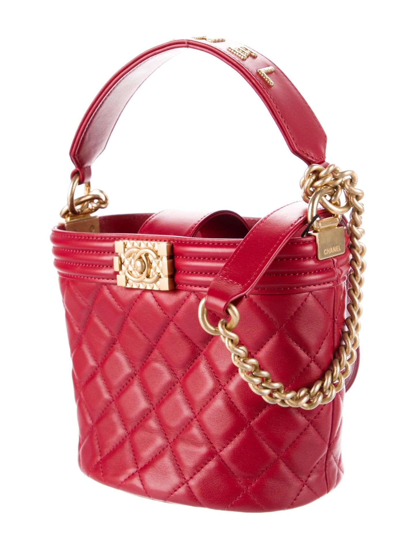 CHANEL QUILTED CALFSKIN LEATHER BOY BUCKET BAG