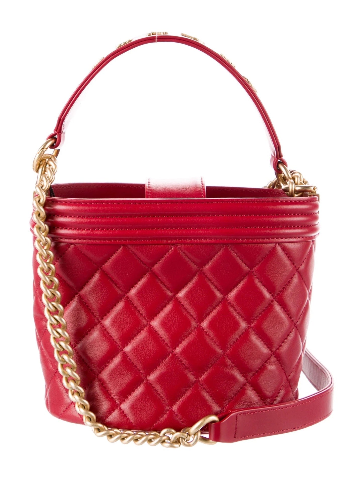 CHANEL QUILTED CALFSKIN LEATHER BOY BUCKET BAG