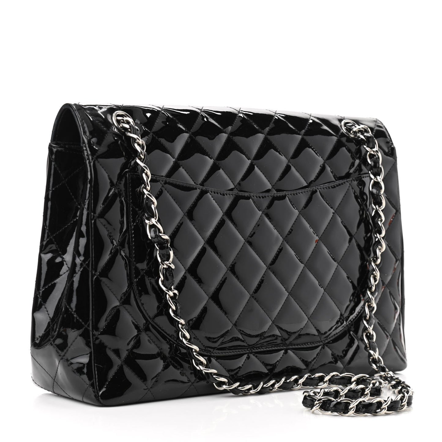 Chanel Single Flap Quilted Patent Leather Bag