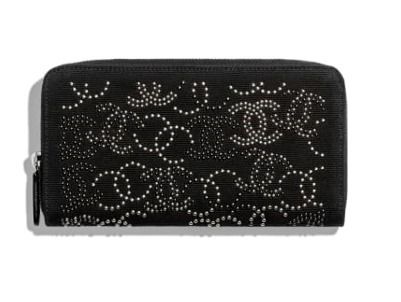 CHANEL CC STUDDED LONG WALLET