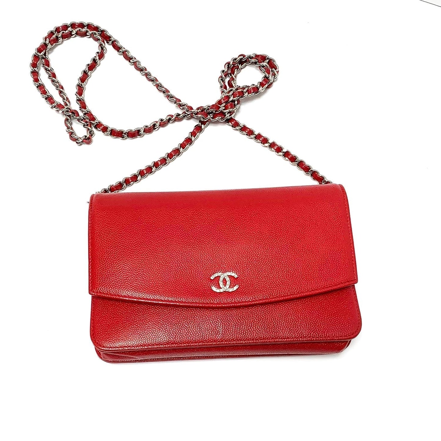 Chanel Caviar Wallet On Chain Woc Shoulder Bag Crossbody