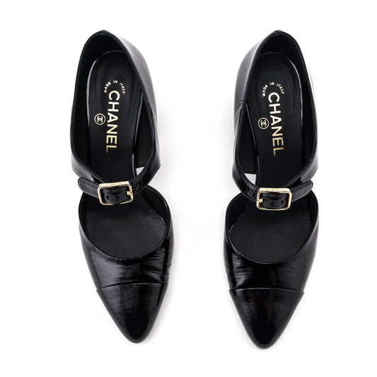 Chanel Black Patent D’Orsay Pumps Size US 9 | EU 39