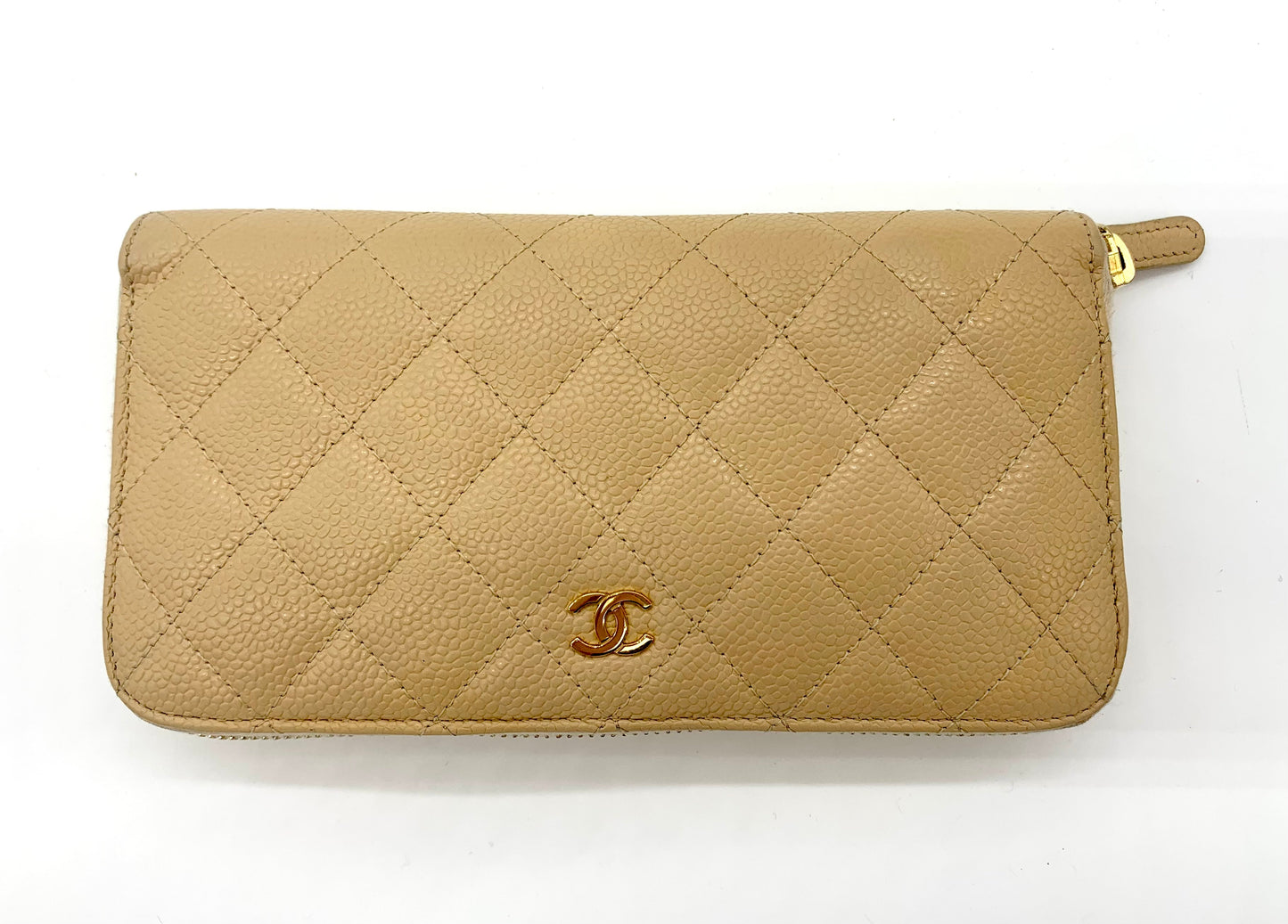 CHANEL CAVIAR ZIP AROUND WALLET