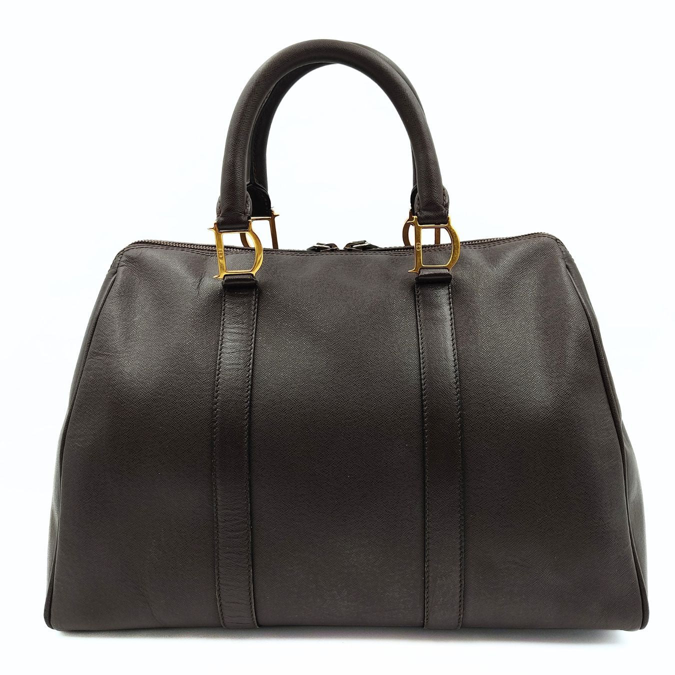 DIOR Christian Boston handbag in brown leather