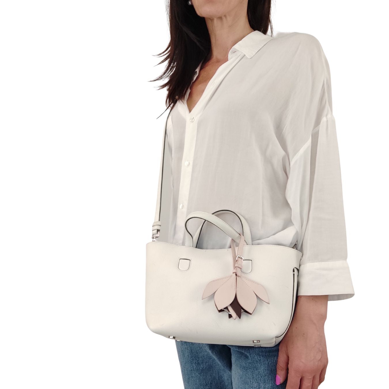 DIOR Christian Blossom mini shoulder bag in white leather