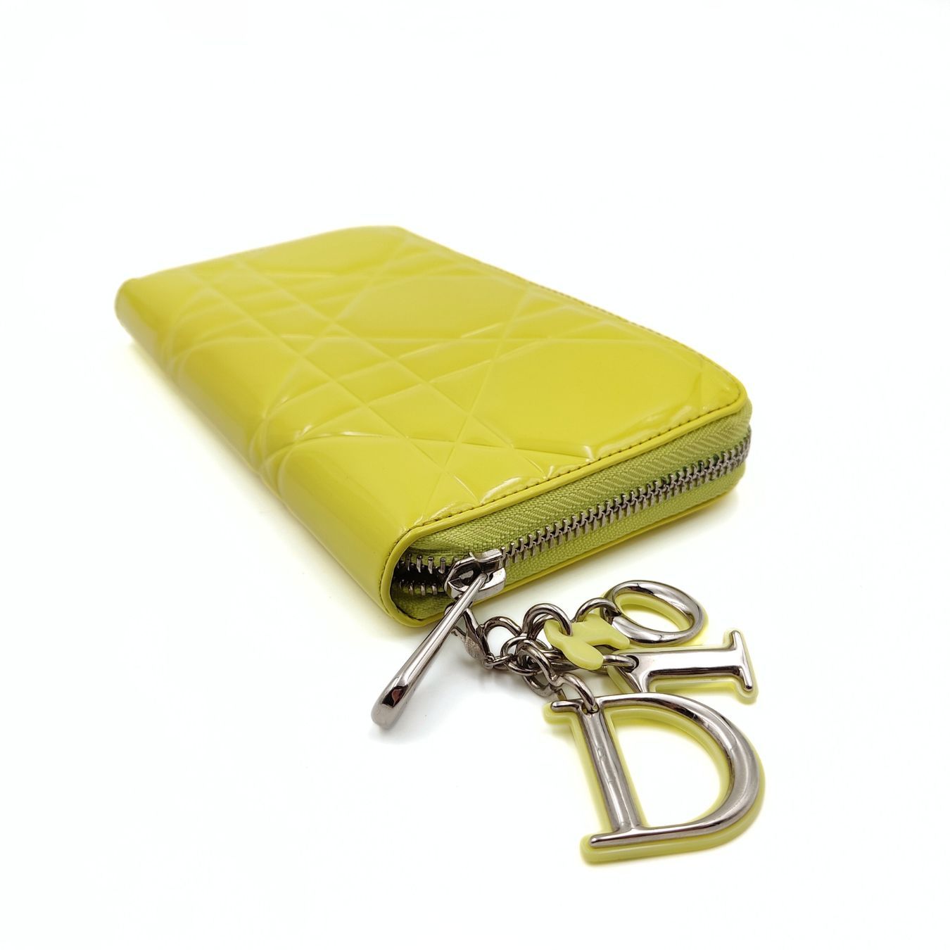 DIOR Christian Lady wallet in yellow patent leather