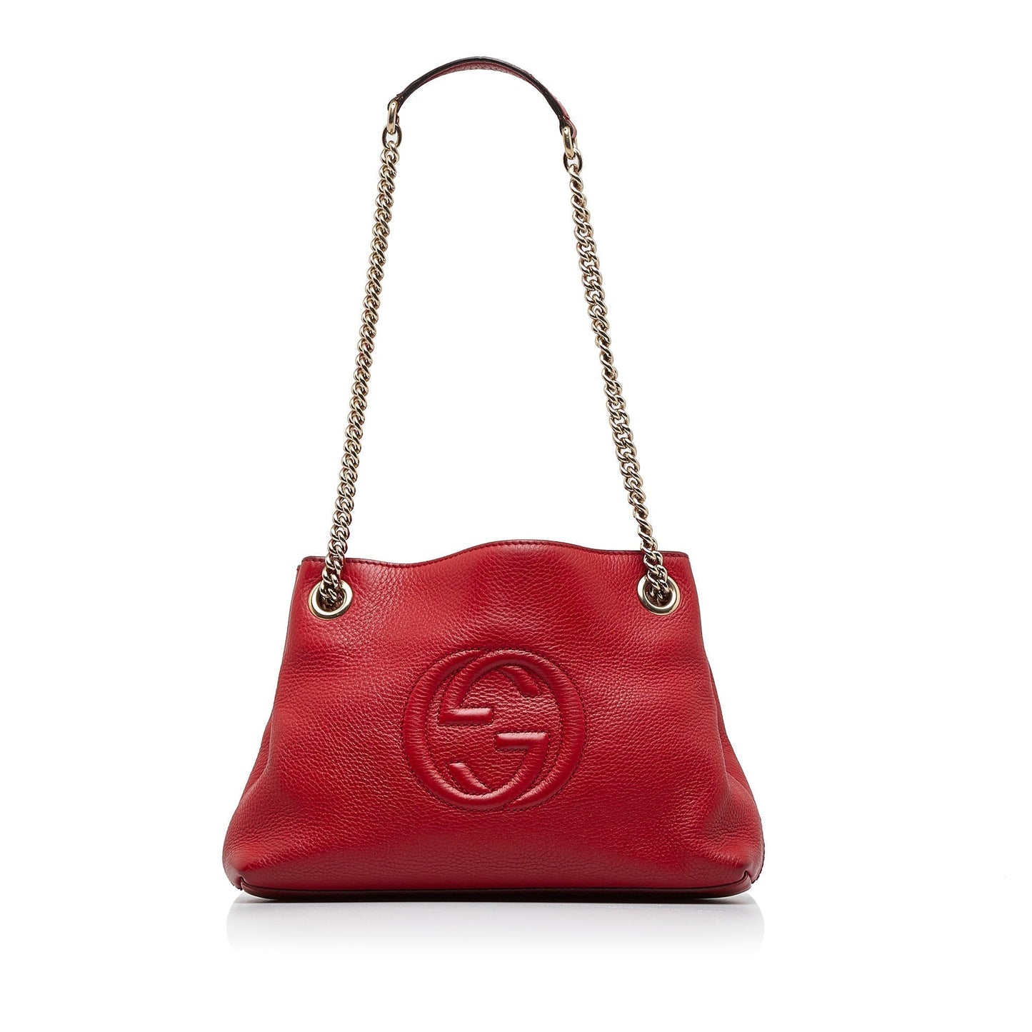 Gucci Soho Chain Tote Red Leather