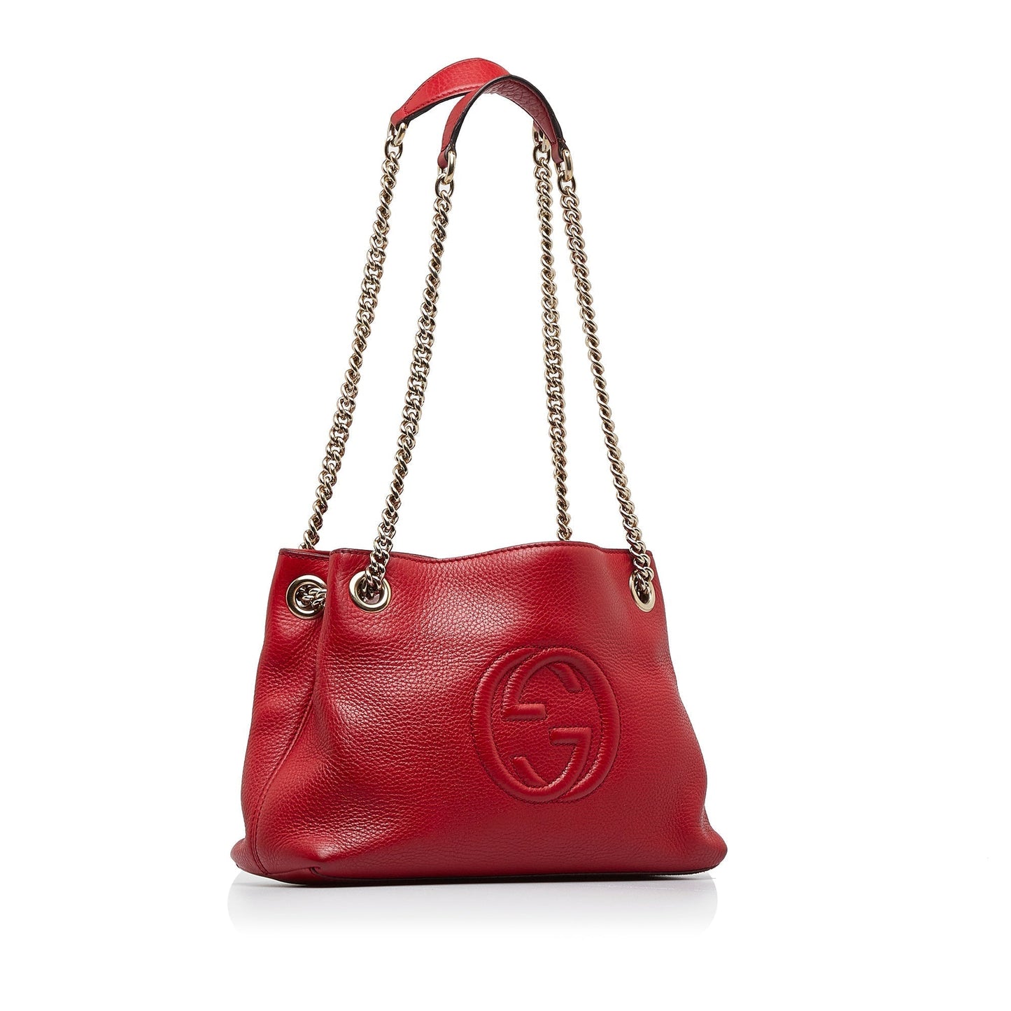 Gucci Soho Chain Tote Red Leather