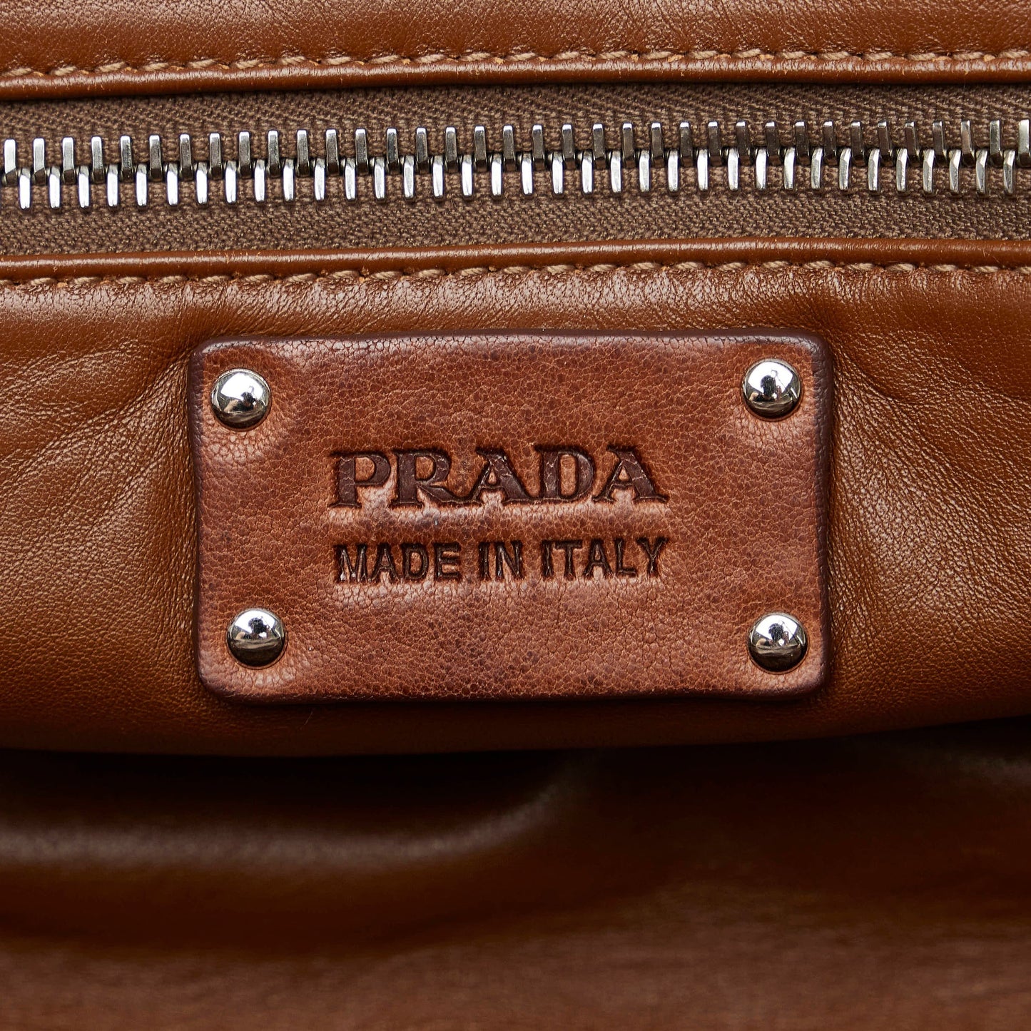 PRADA Frame Leather Tote Tote Bag