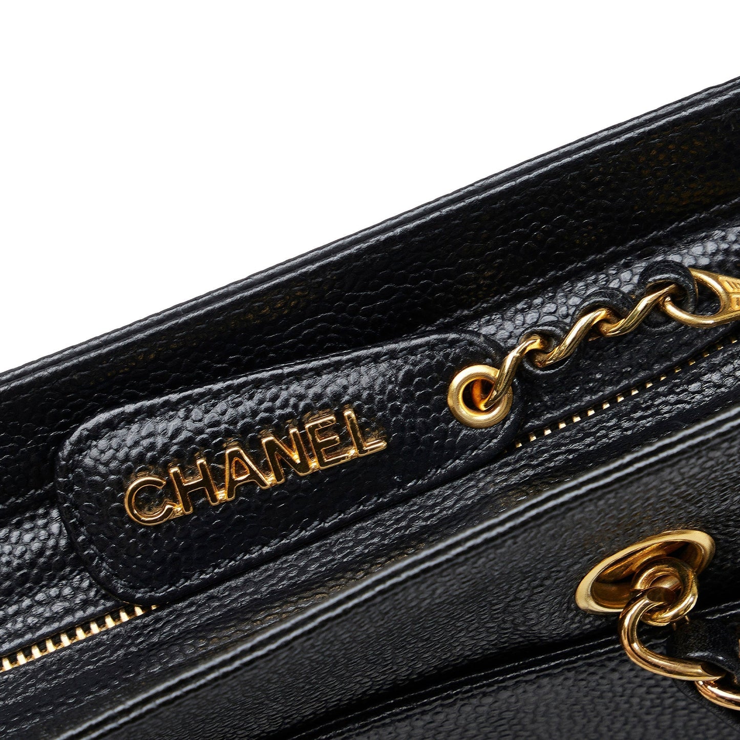 Black Chanel Caviar Chain Tote