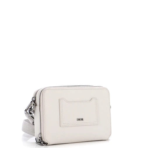 DIOR DOUBLE ZIP LEATHER CROSSBODY BAG