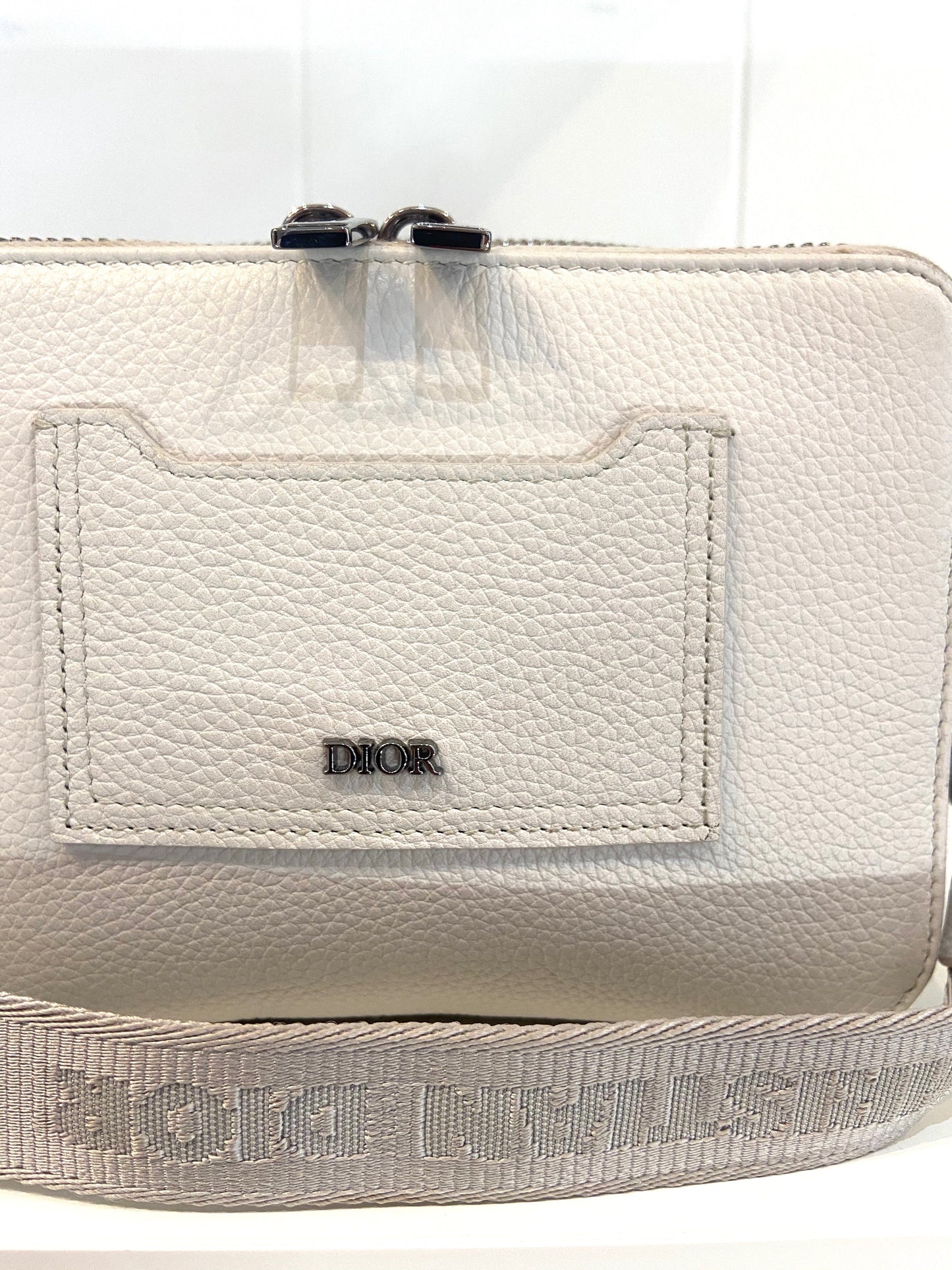 DIOR DOUBLE ZIP LEATHER CROSSBODY BAG