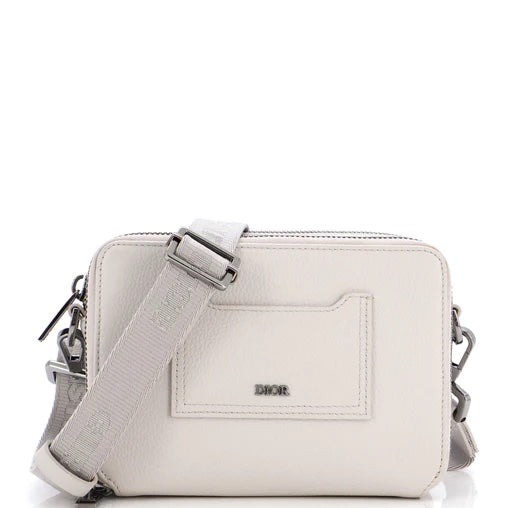 DIOR DOUBLE ZIP LEATHER CROSSBODY BAG