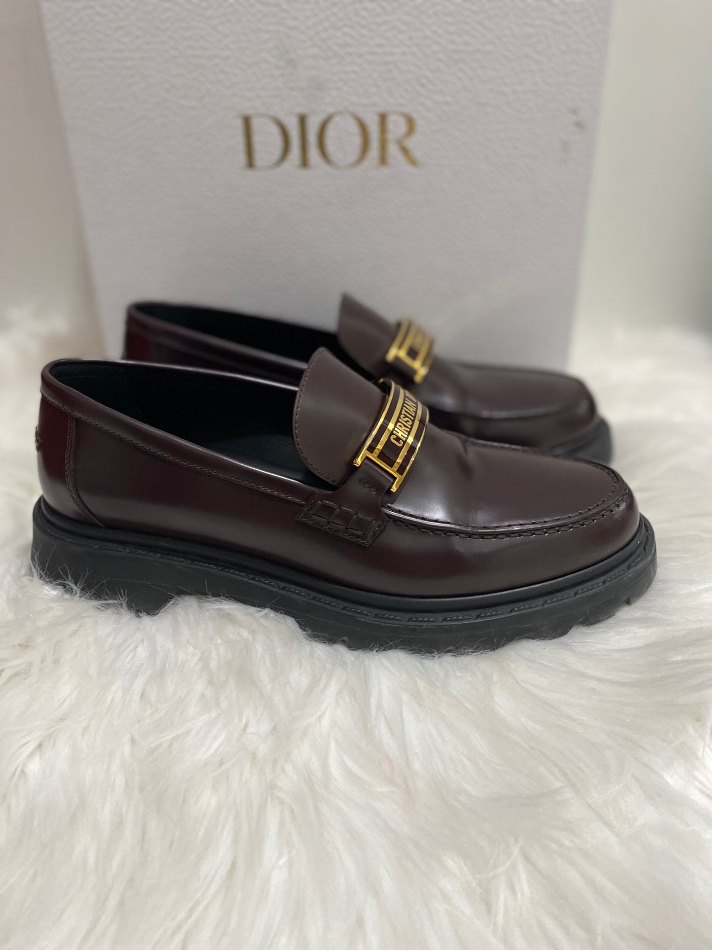 DIOR CODE LEATHER LOAFERS