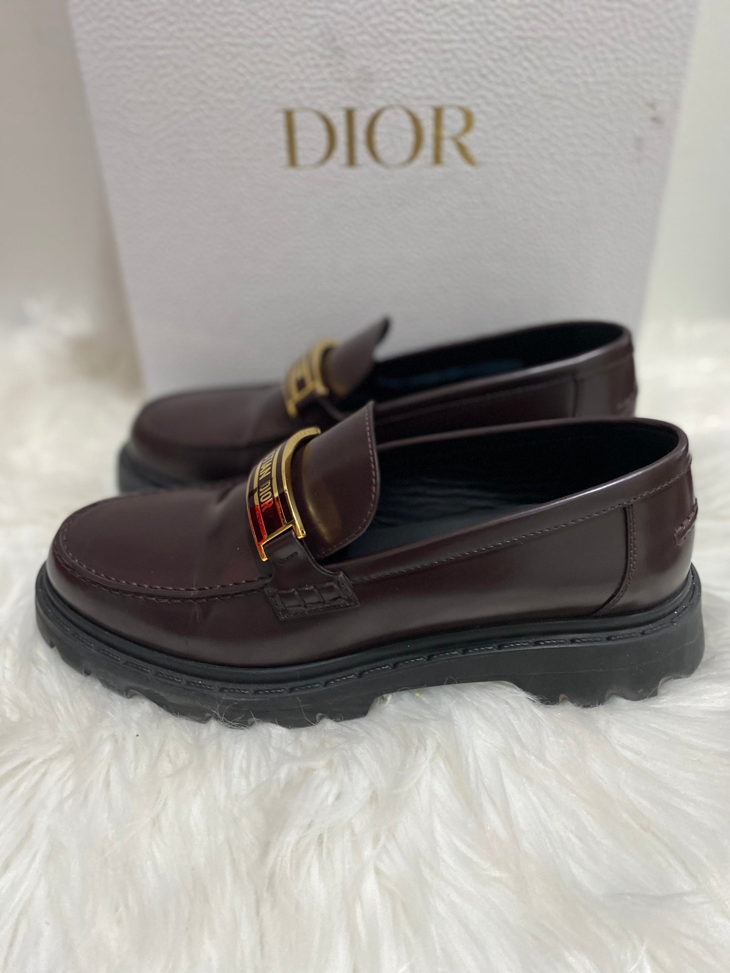 DIOR CODE LEATHER LOAFERS