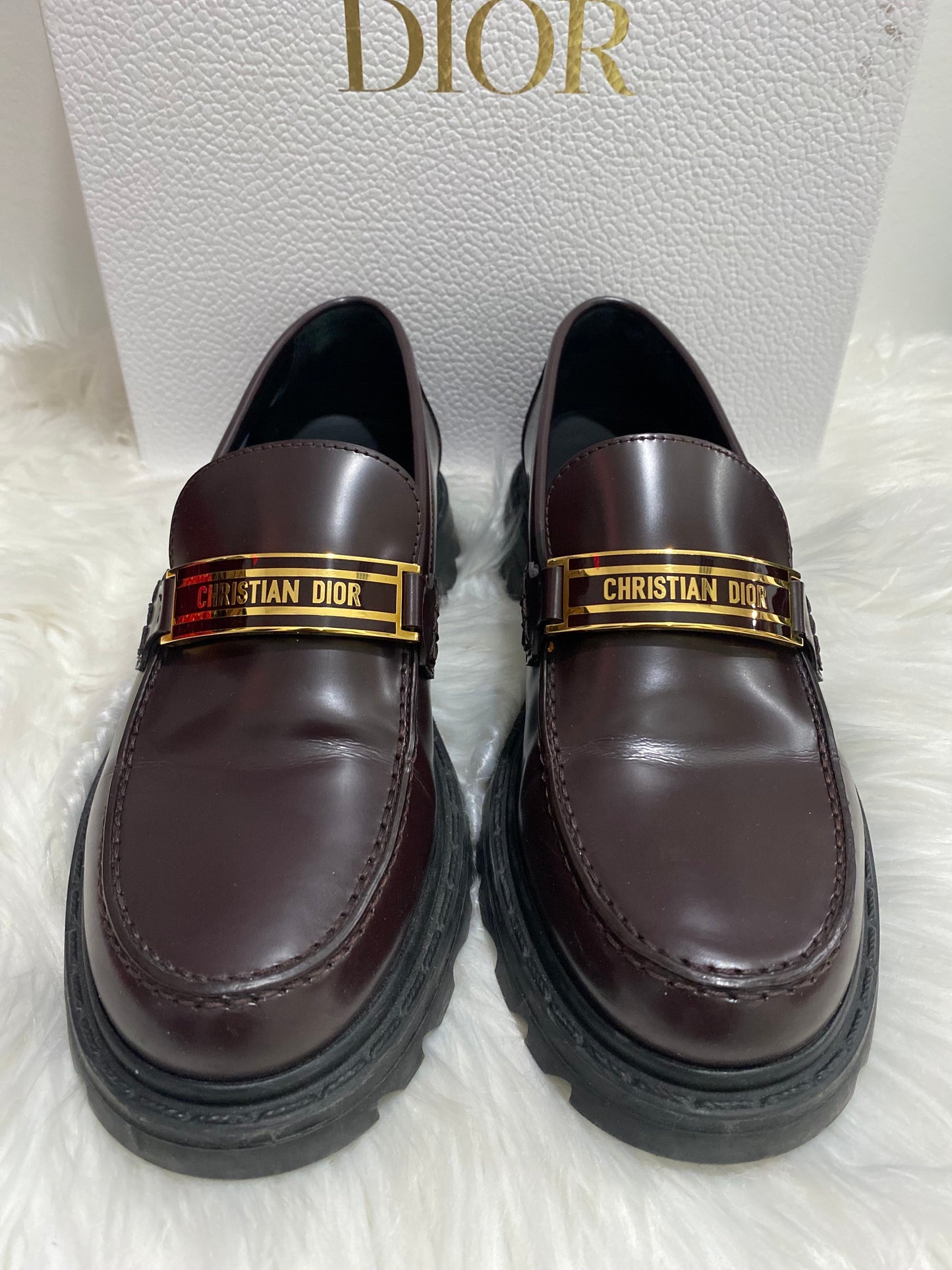 DIOR CODE LEATHER LOAFERS