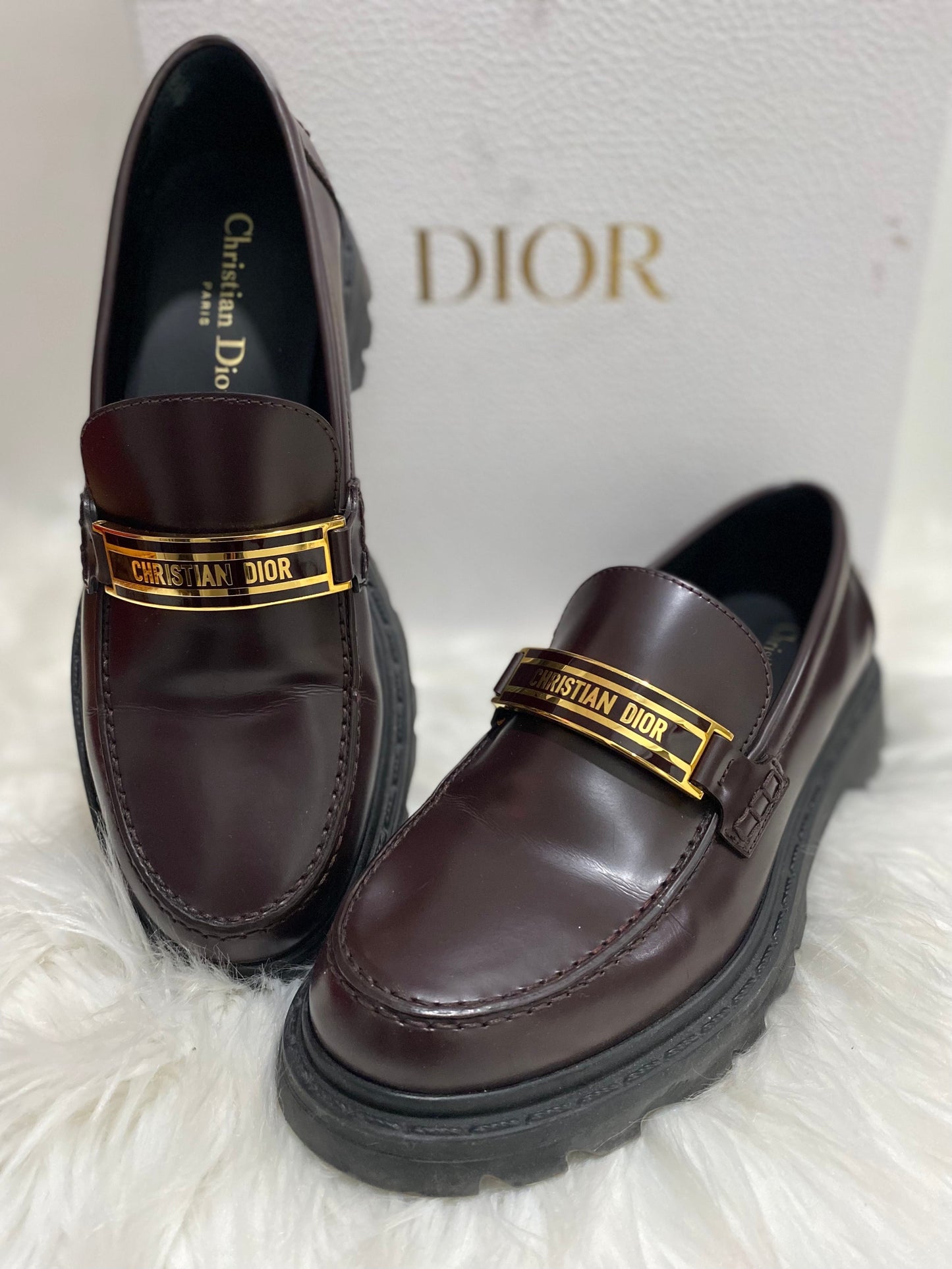 DIOR CODE LEATHER LOAFERS