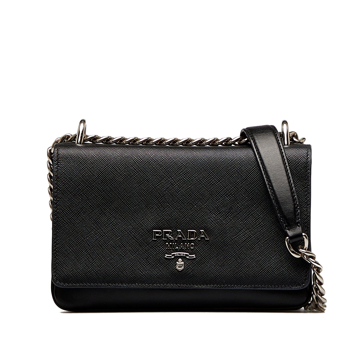 PRADA Saffiano and City Calf Chain Crossbody Bag