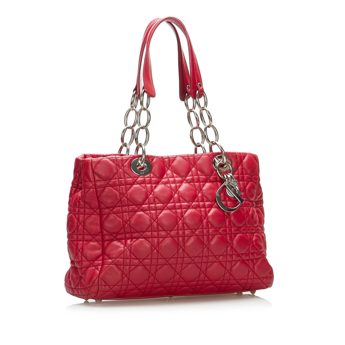 Dior Lady Dior Soft Shopper Small Red Cannage Quilted Leather