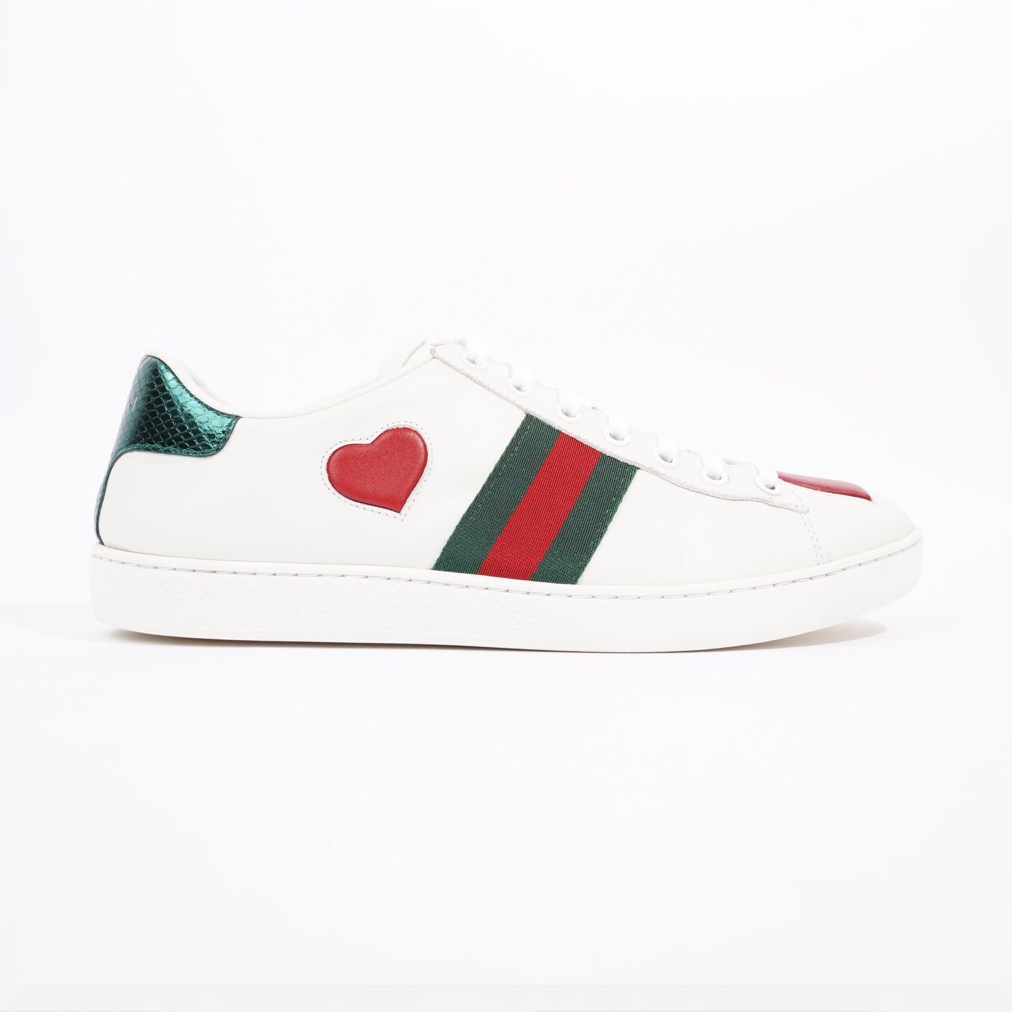 Gucci Womens Ace Heart White / Red / Green EU 39 / UK 6