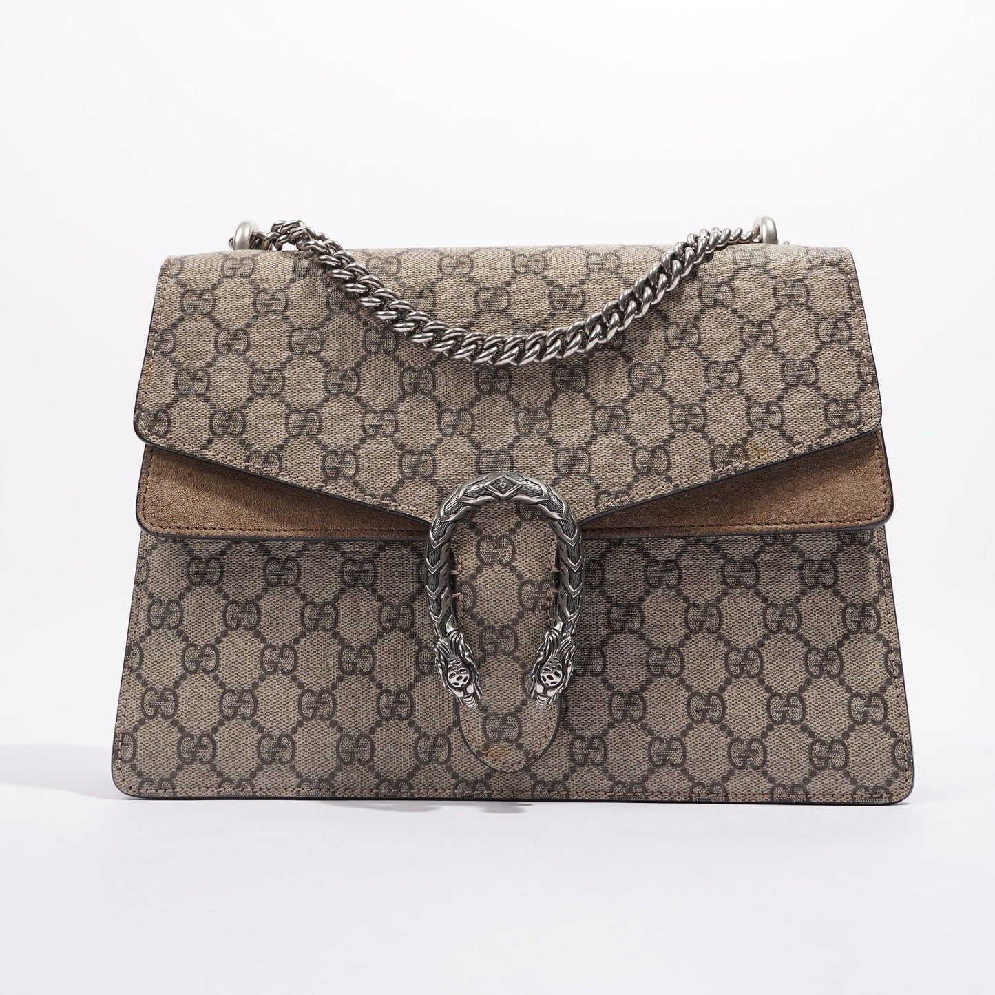 Gucci Womens Dionysus Shoulder Bag Brown Canvas / Leather Medium