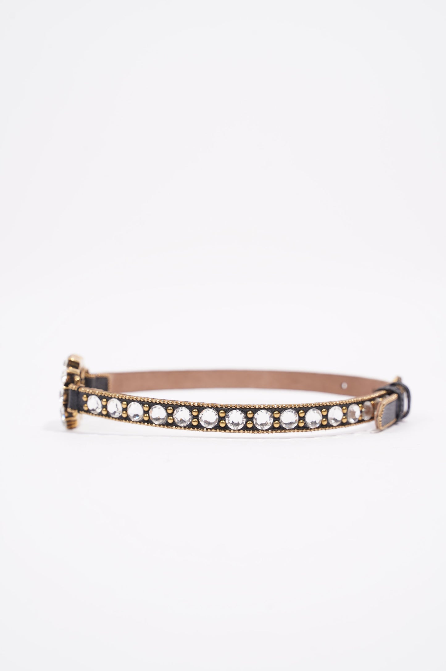 Gucci Womens Leather Choker With Double G Black / Silver / Gold