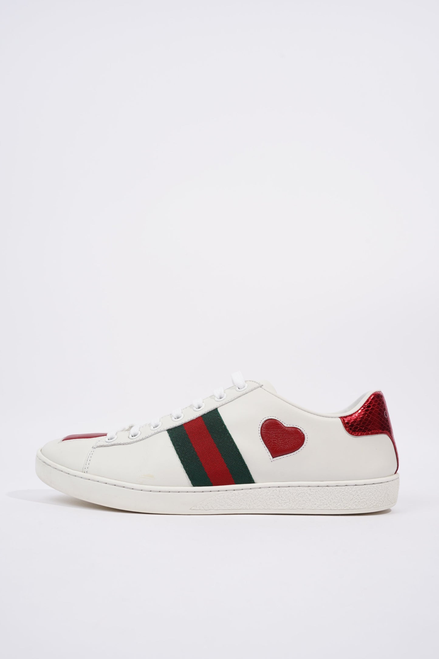 Gucci Womens Ace Heart White / Red / Green EU 39 / UK 6