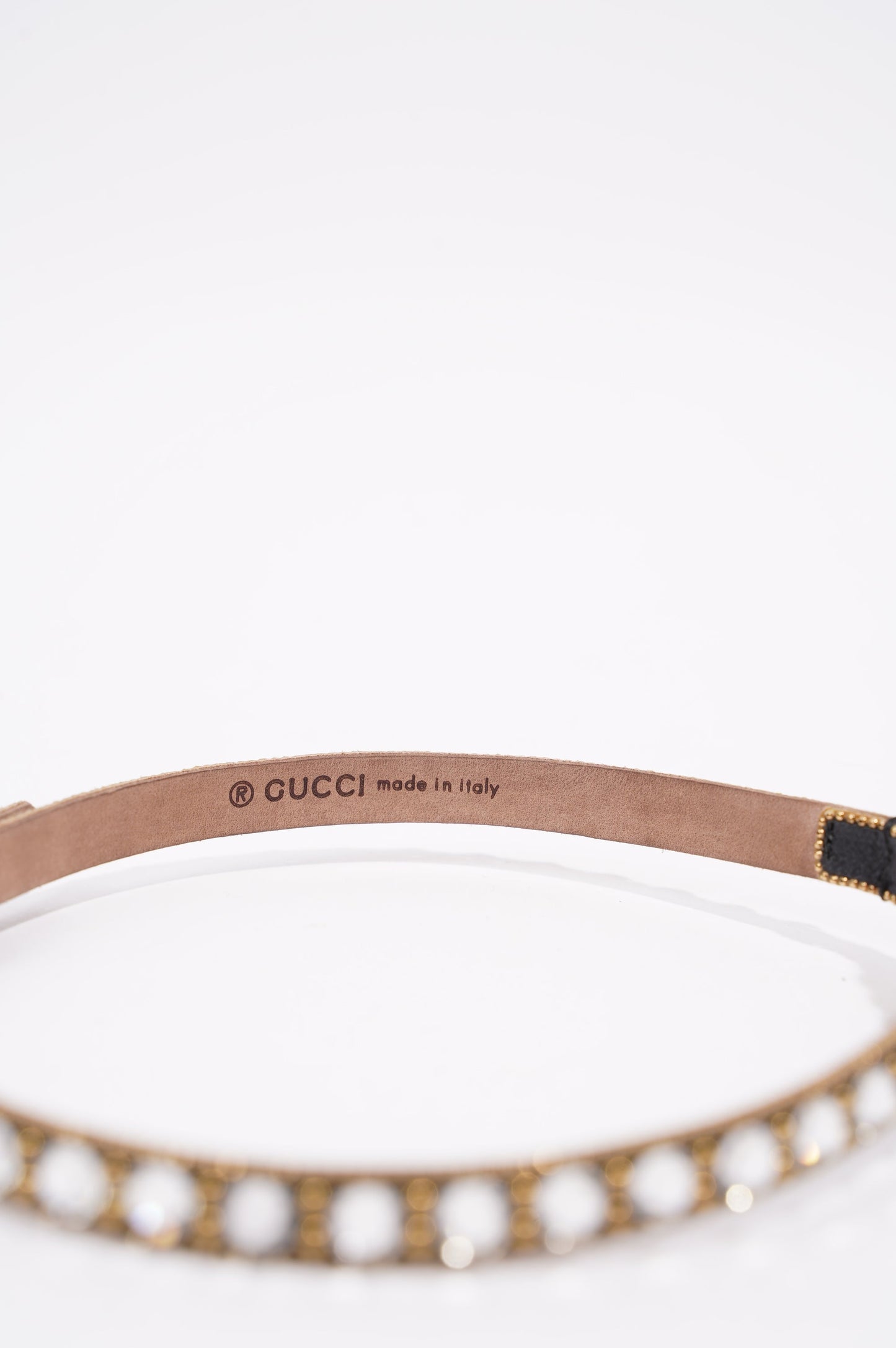 Gucci Womens Leather Choker With Double G Black / Silver / Gold