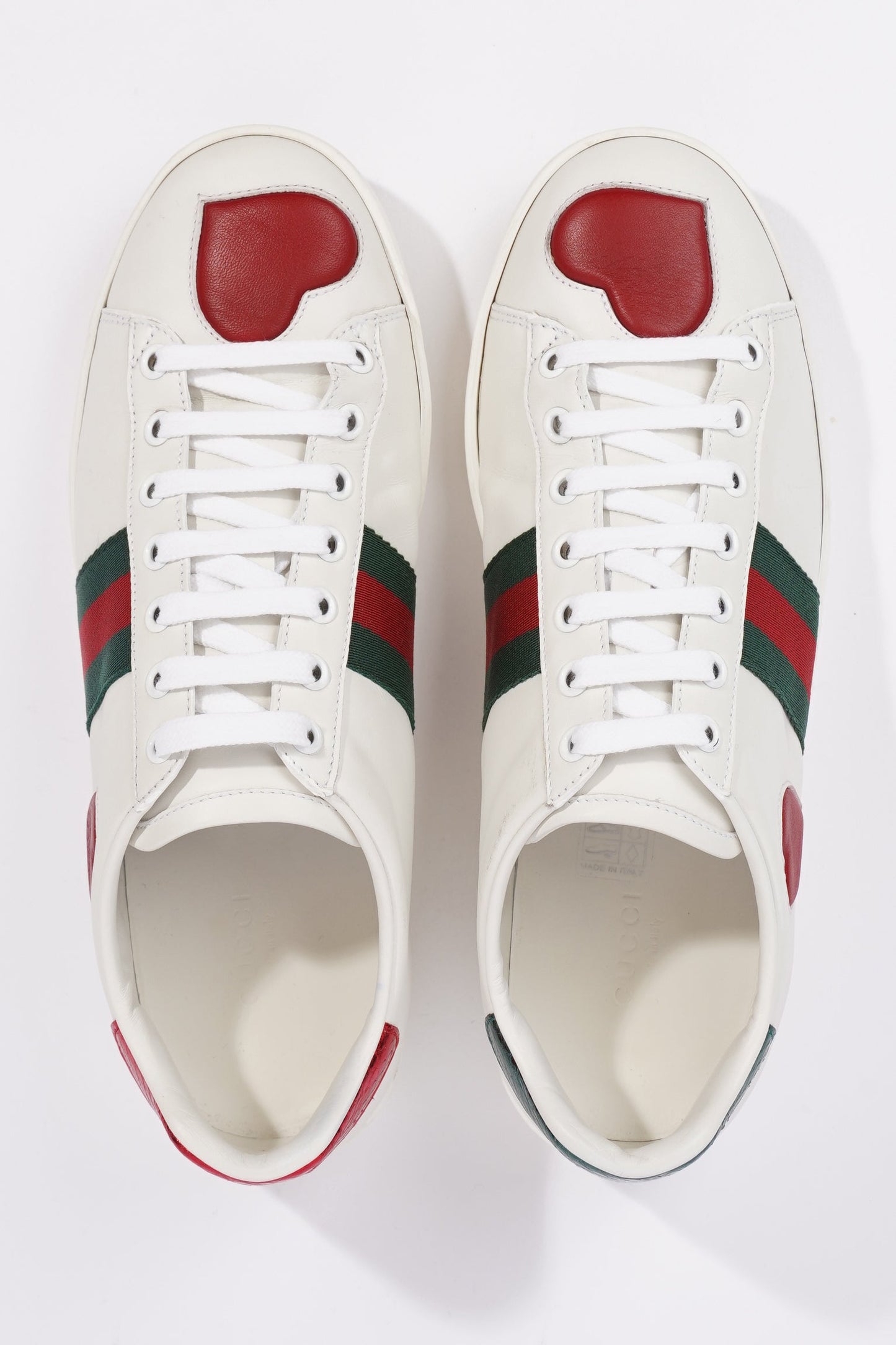 Gucci Womens Ace Heart White / Red / Green EU 39 / UK 6