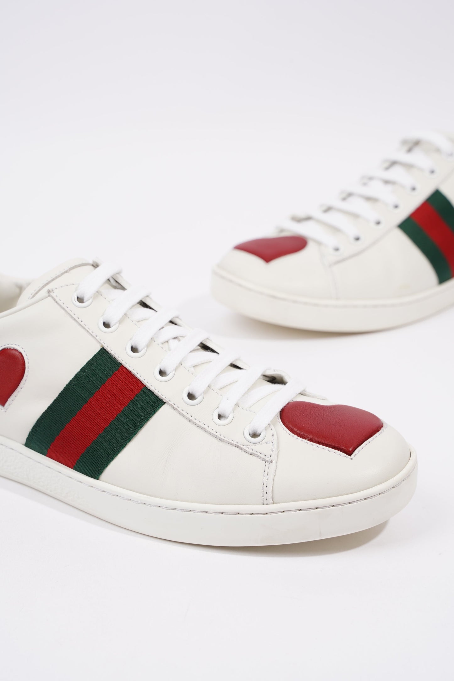 Gucci Womens Ace Heart White / Red / Green EU 39 / UK 6