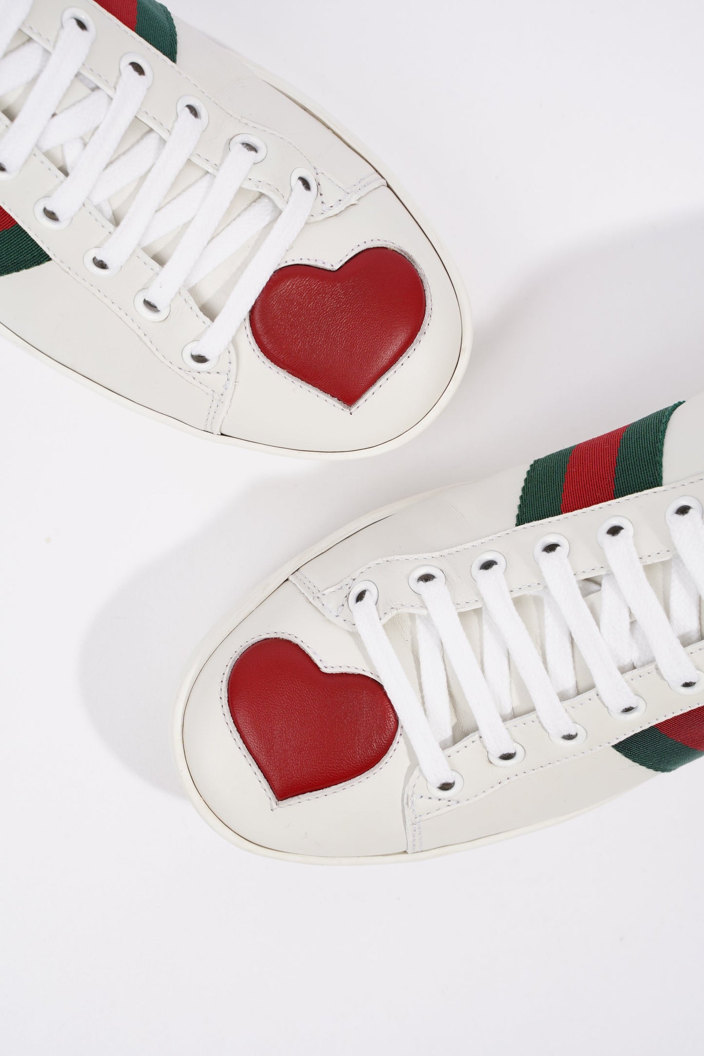 Gucci Womens Ace Heart White / Red / Green EU 39 / UK 6