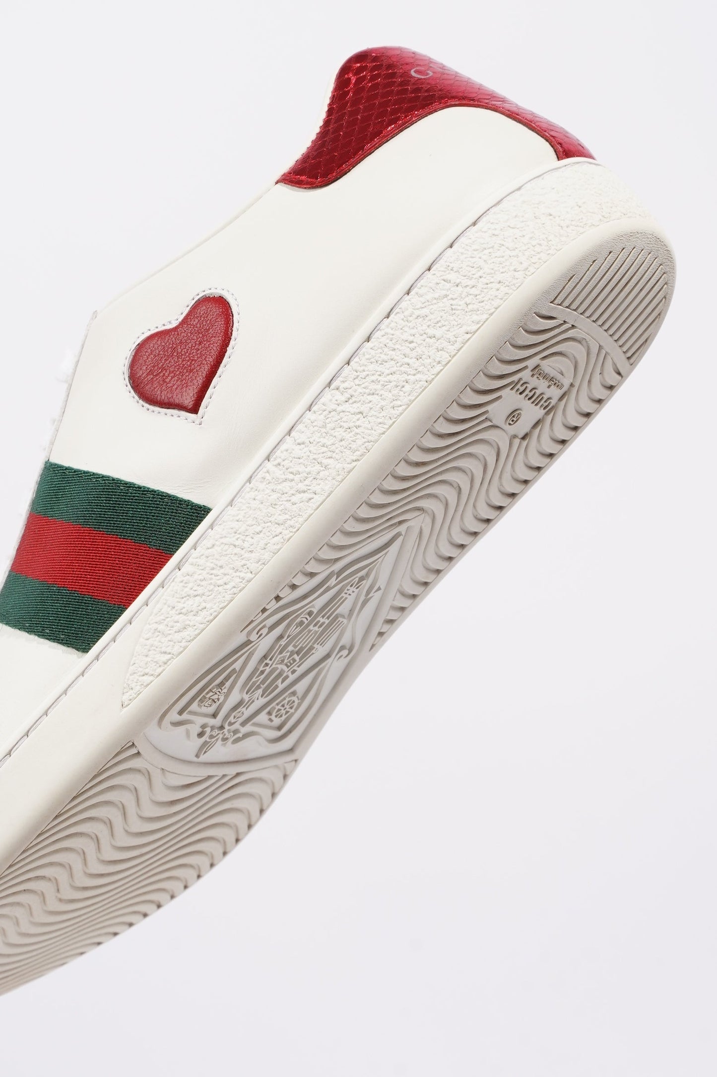 Gucci Womens Ace Heart White / Red / Green EU 39 / UK 6