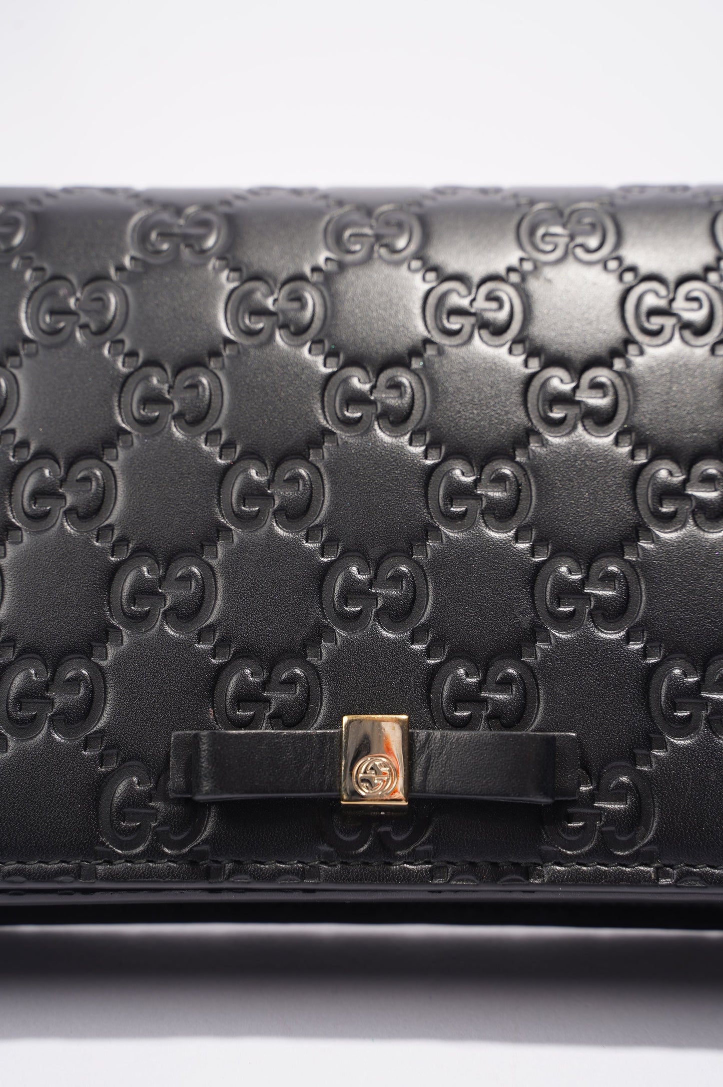 Gucci Womens Guccissima Chain Wallet Black