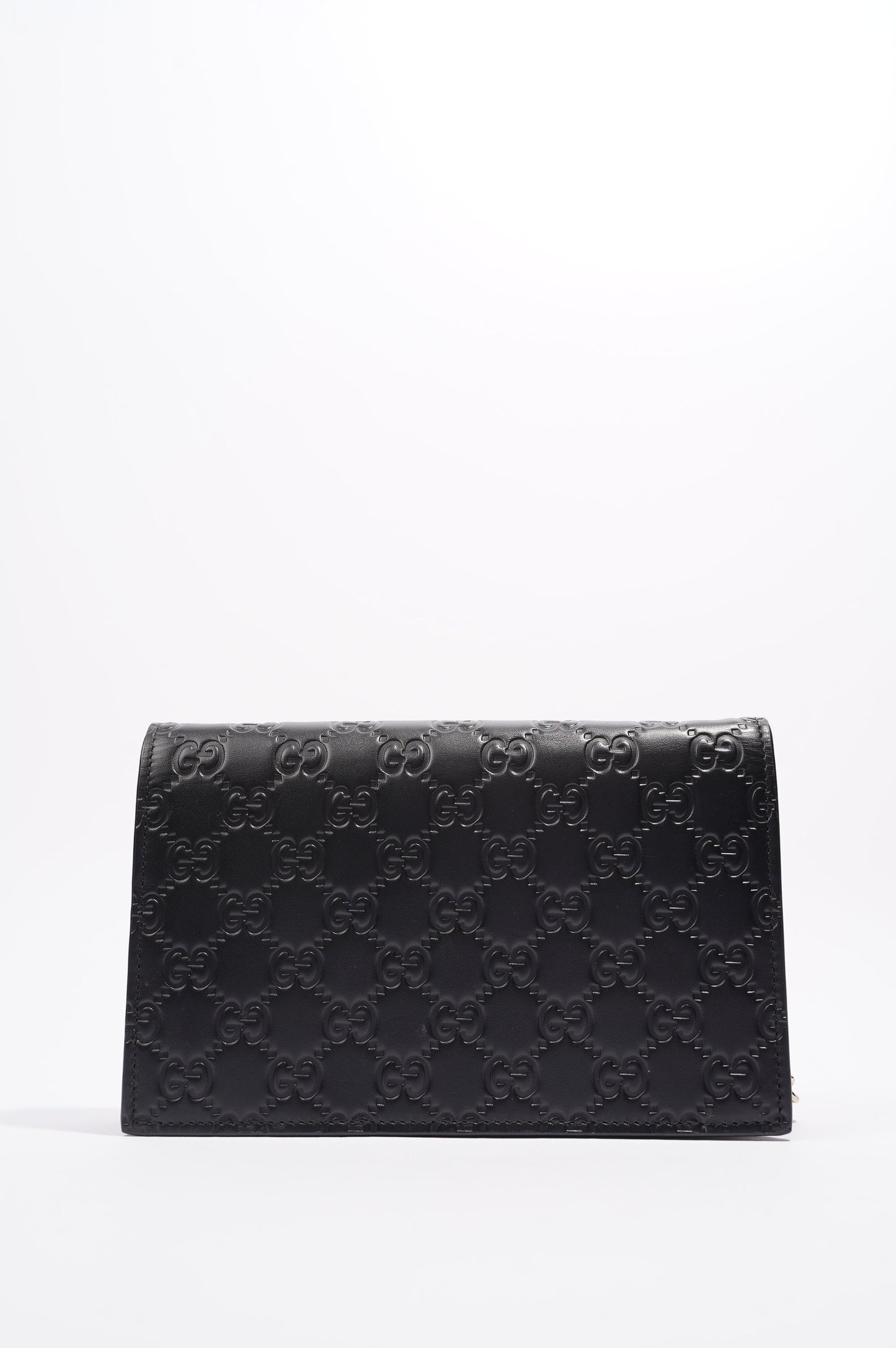 Gucci Womens Guccissima Chain Wallet Black