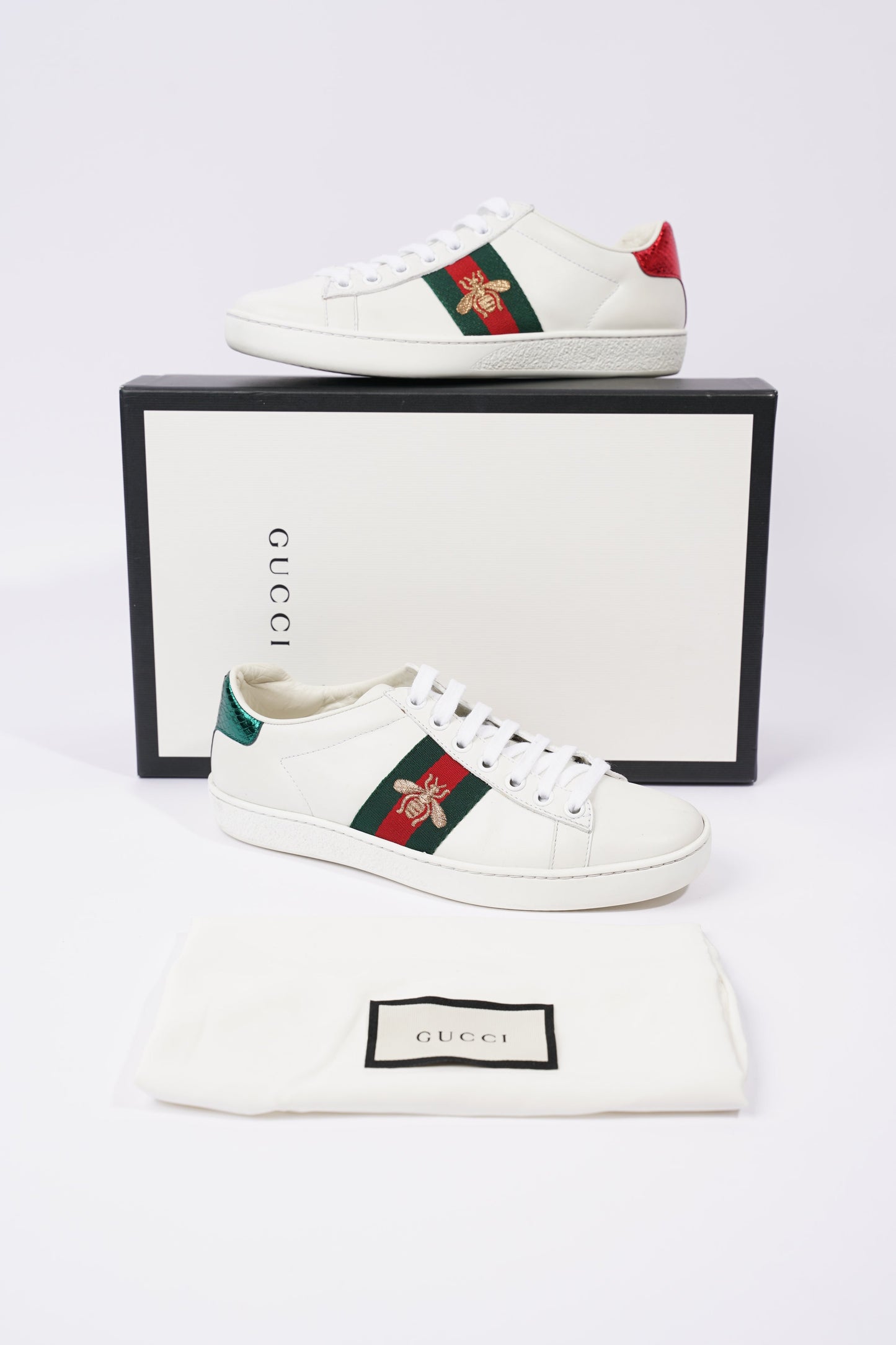 Gucci Womens Ace Bee White / Green / Red EU 35 / UK 2