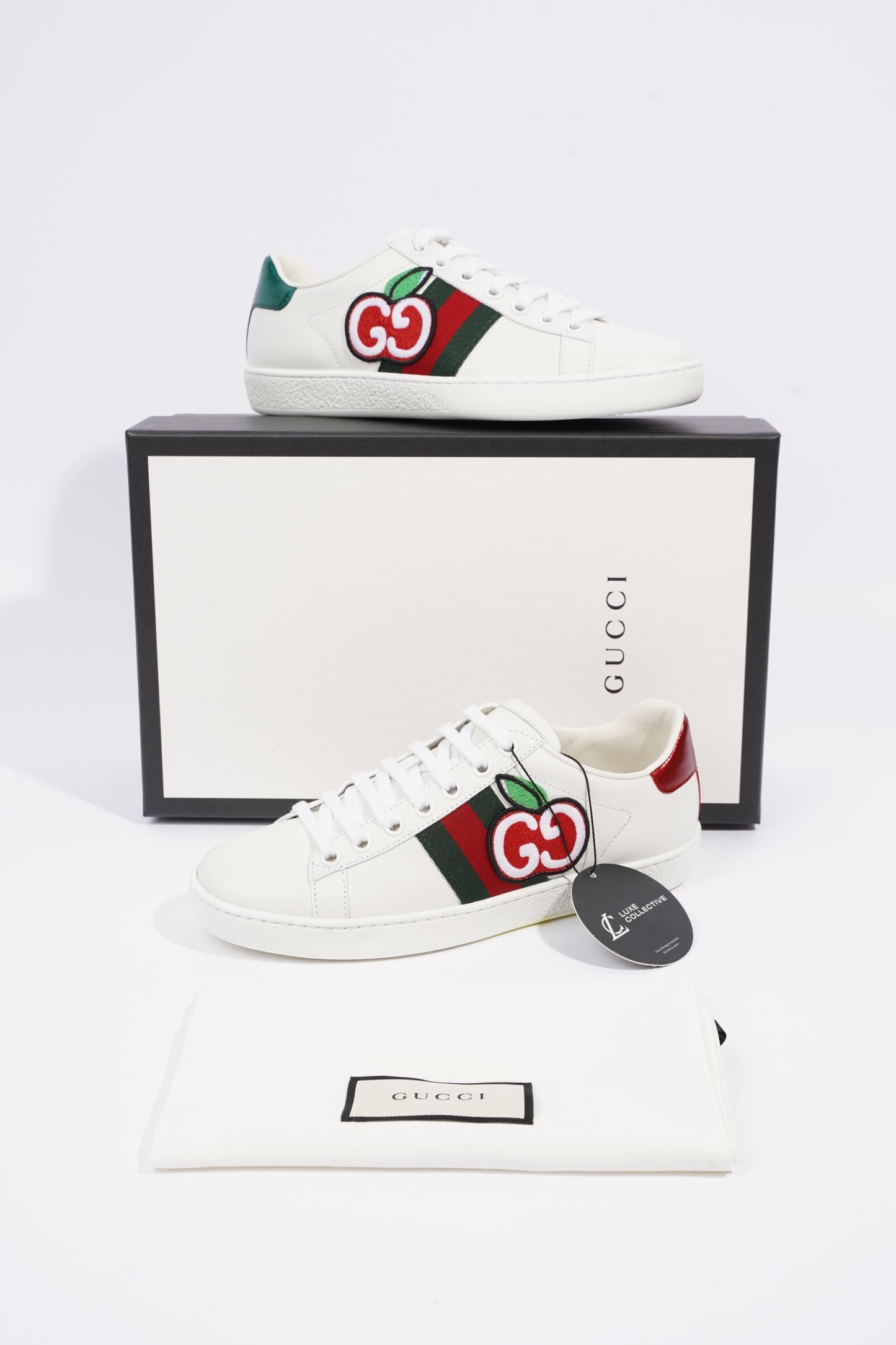 Gucci Womens Foral Ace GG Apple White EU 34.5 / UK 1.5