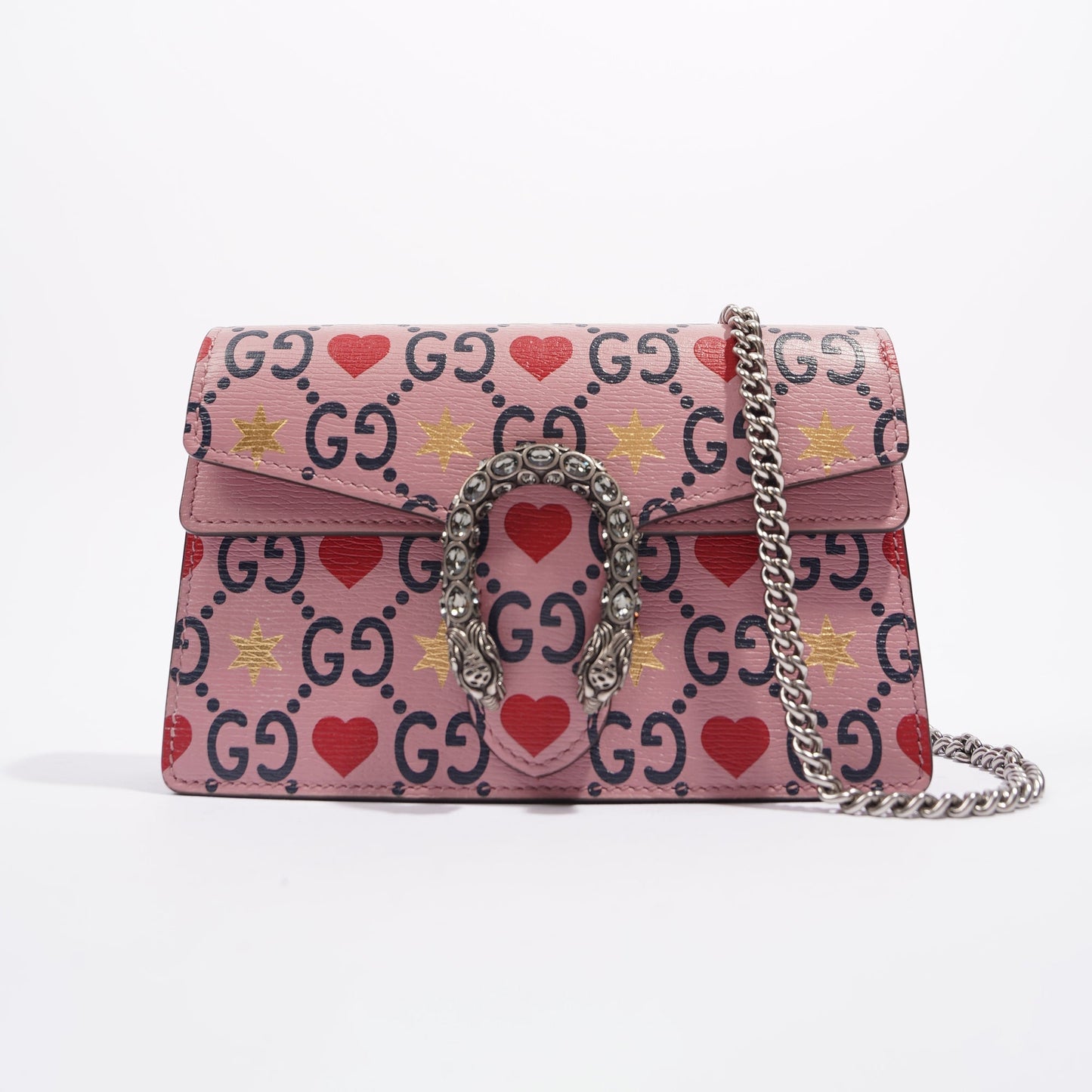 Gucci Womens Dionysus Pink Hearts Super Mini