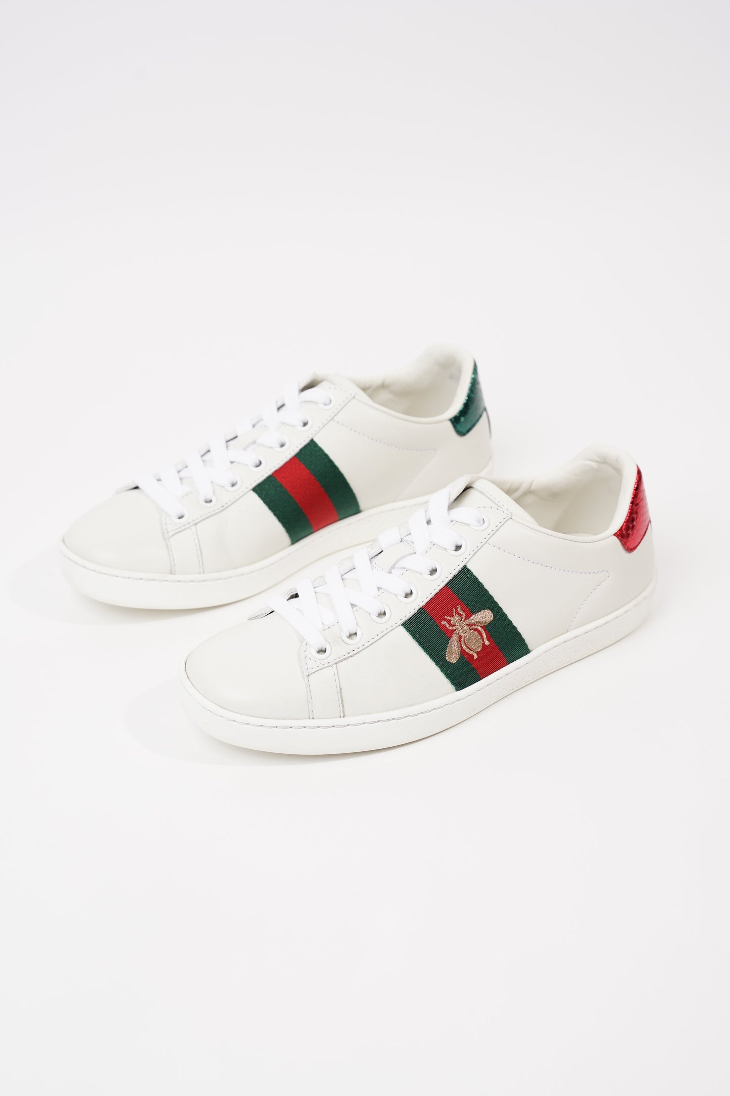 Gucci Womens Ace Bee White / Green / Red EU 35 / UK 2