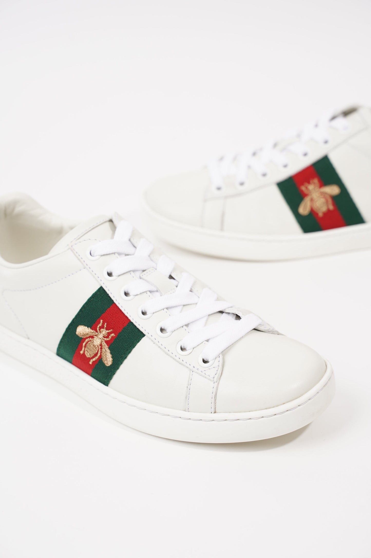 Gucci Womens Ace Bee White / Green / Red EU 35 / UK 2