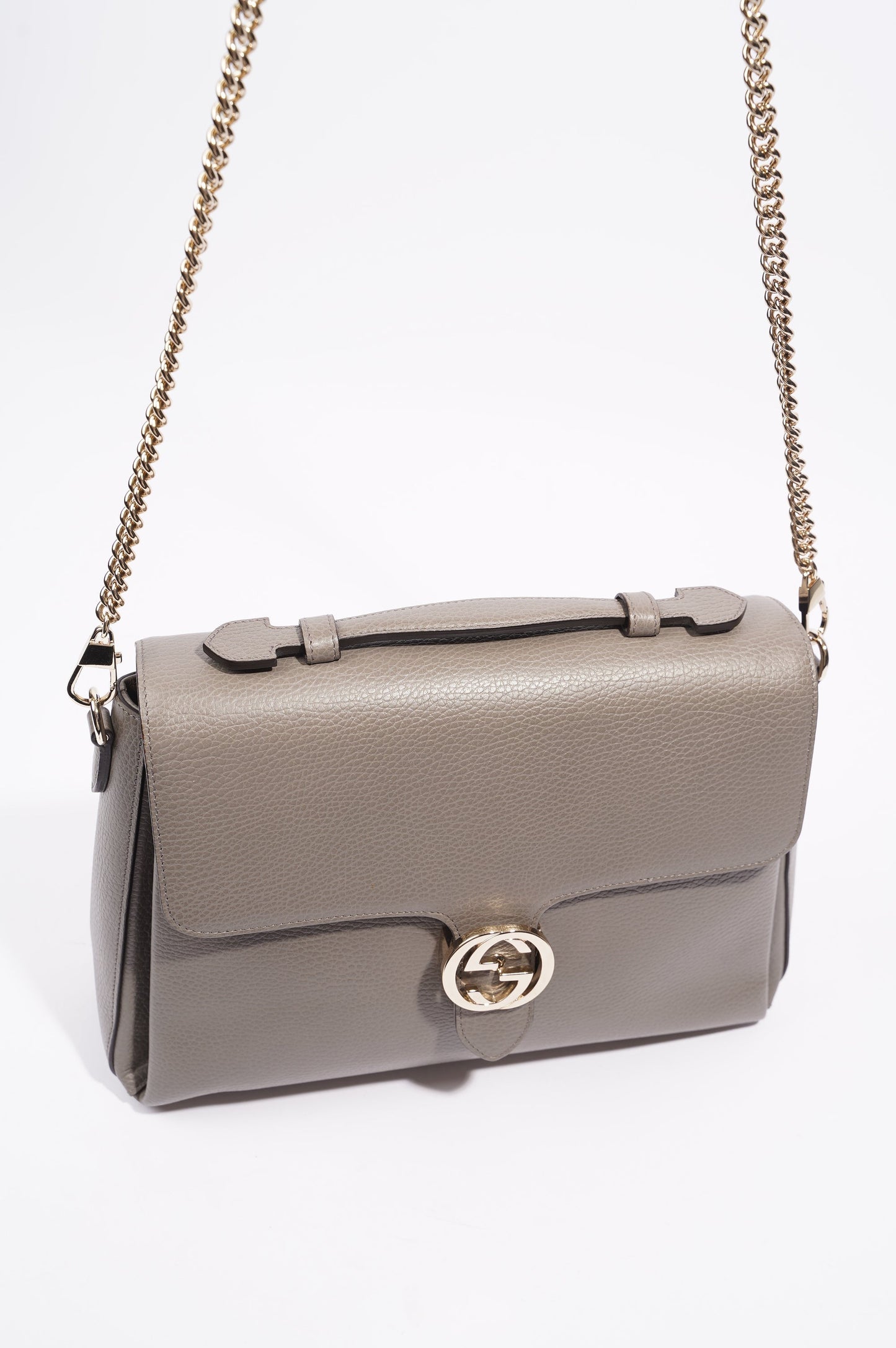 Gucci Womens Interlocking Bag Grey Medium