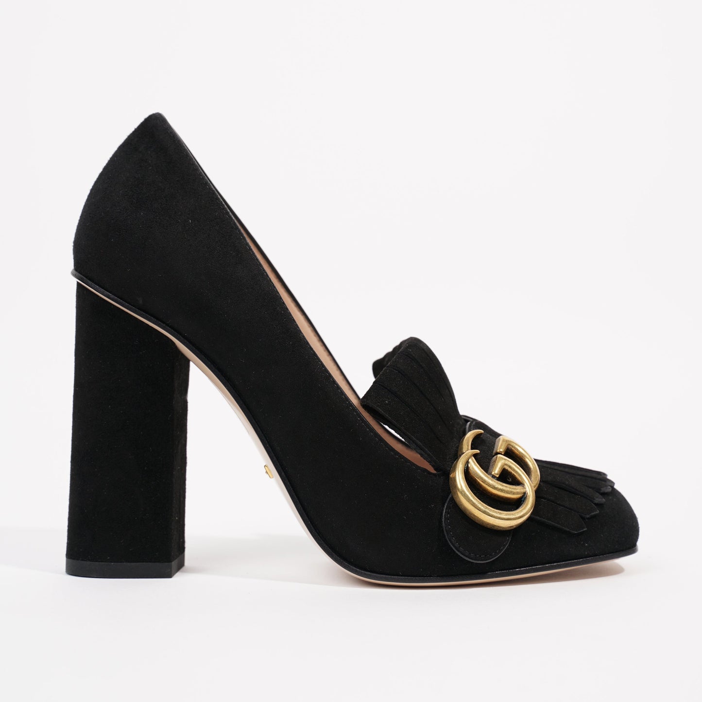 Gucci Womens Fringed Mules Black Suede EU 38 / UK 5