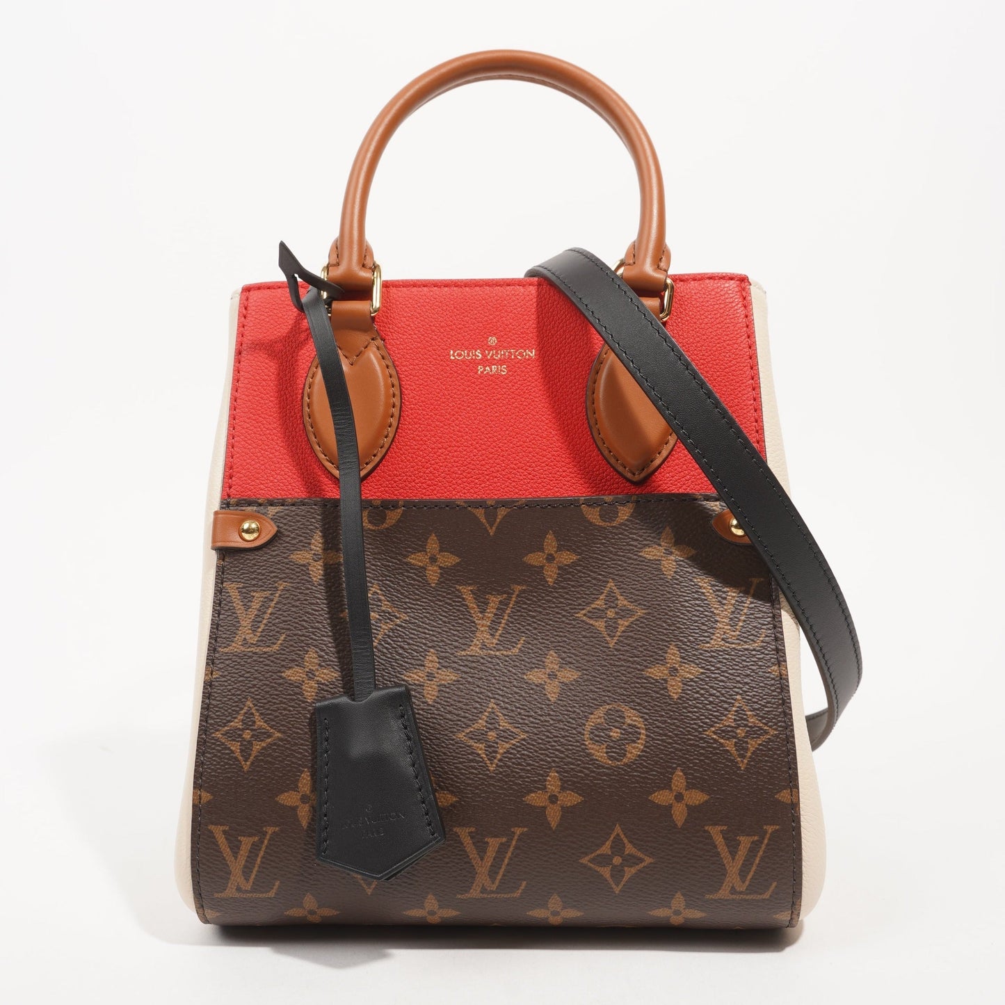 Louis Vuitton Womens Fold Tote Monogram Red Cream PM