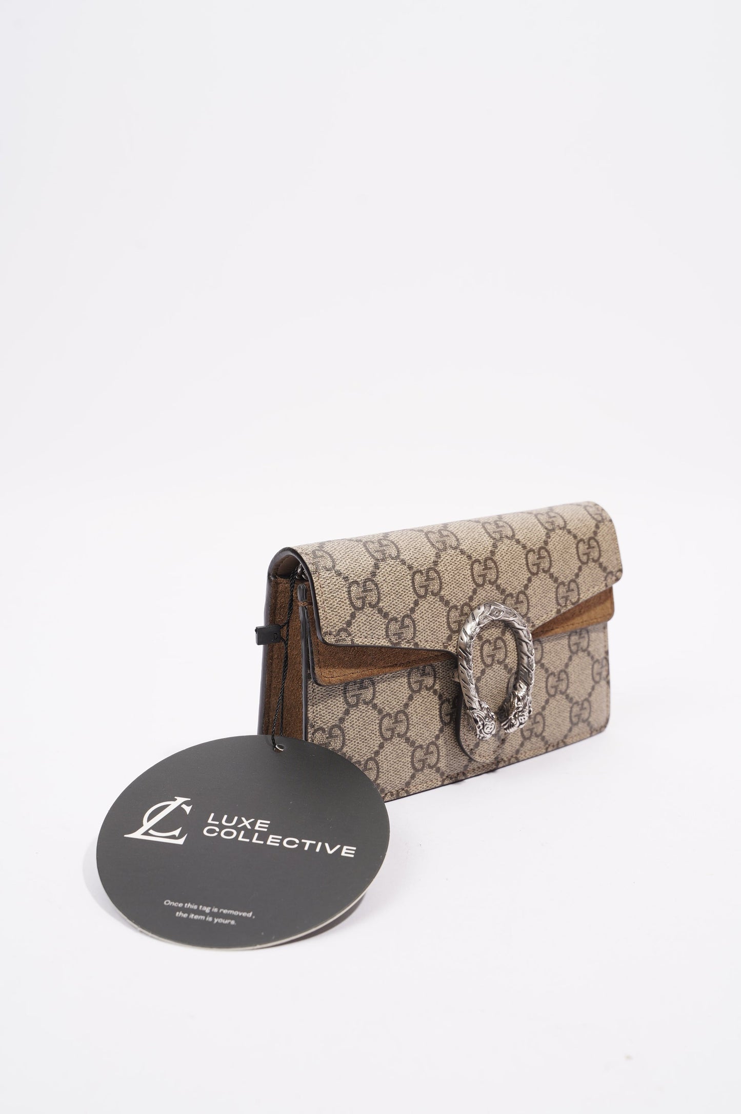 Gucci Womens Dionysus Beige Supreme Canvas Super Mini