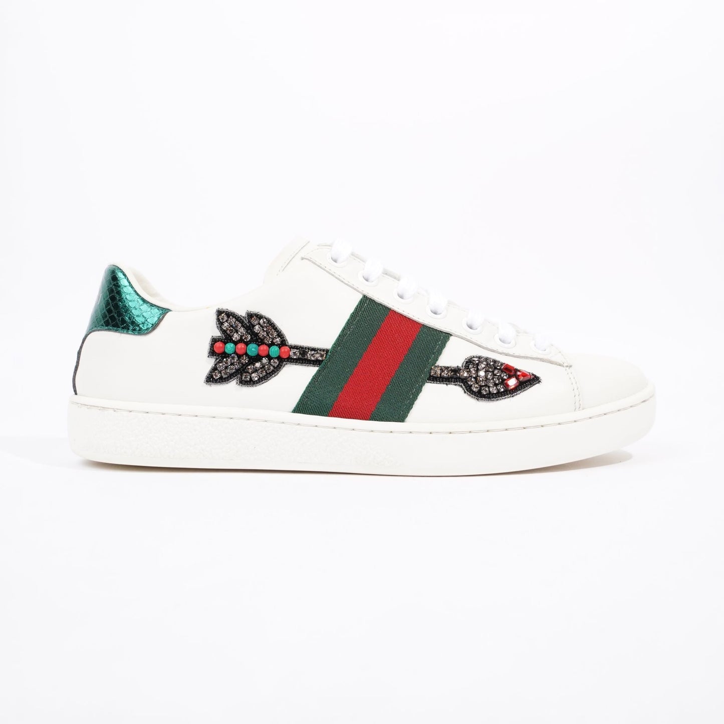 Gucci Womens Ace Arrow Sneaker White / Green / Red EU 36 / UK 3