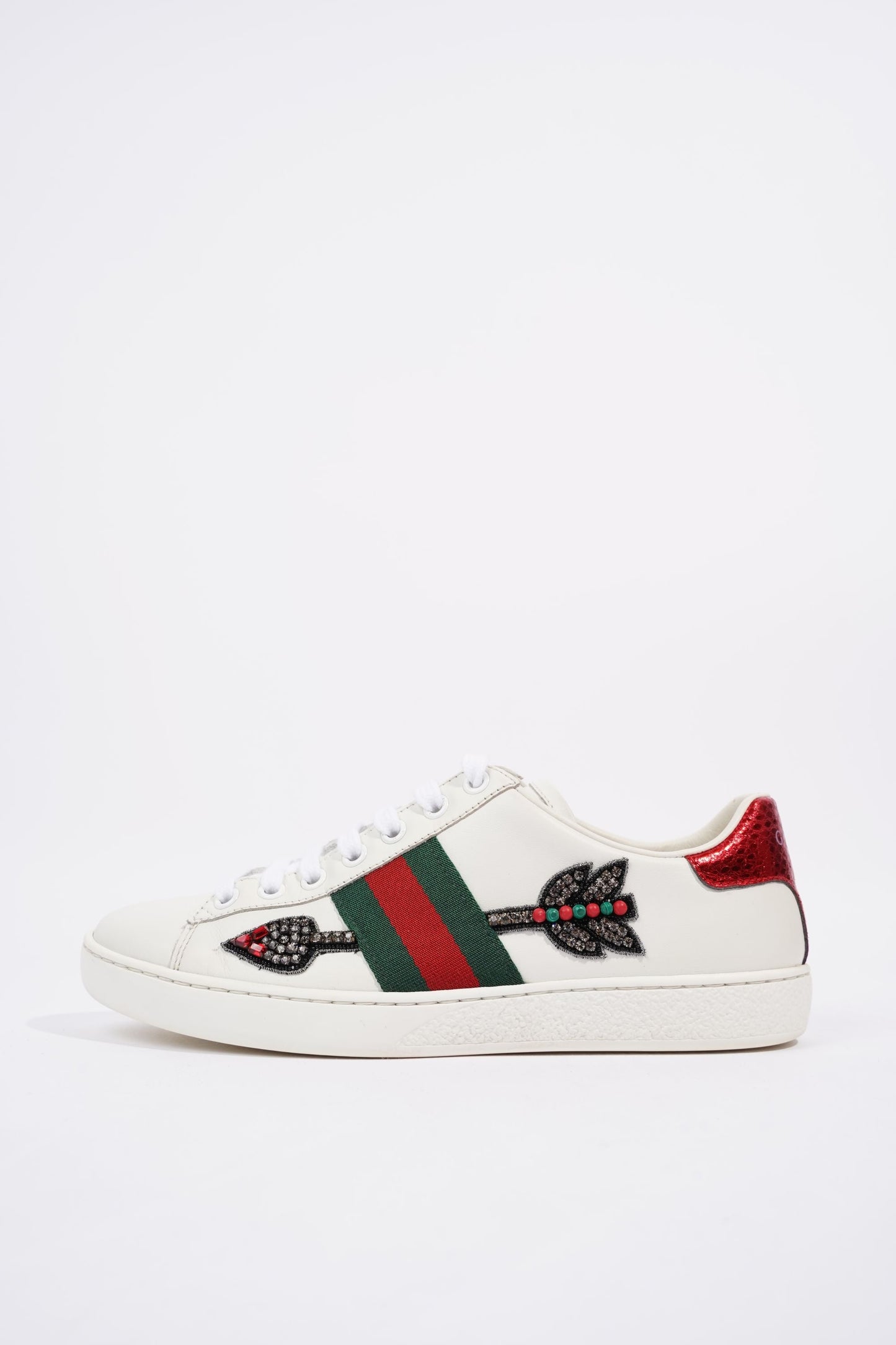 Gucci Womens Ace Arrow Sneaker White / Green / Red EU 36 / UK 3