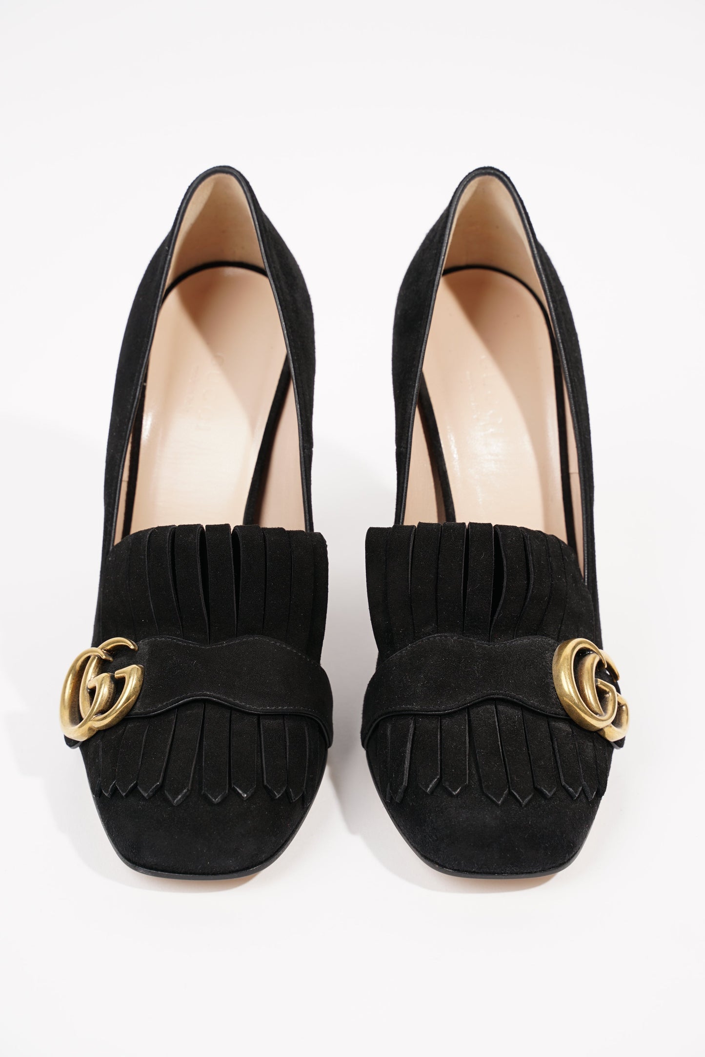 Gucci Womens Fringed Mules Black Suede EU 38 / UK 5