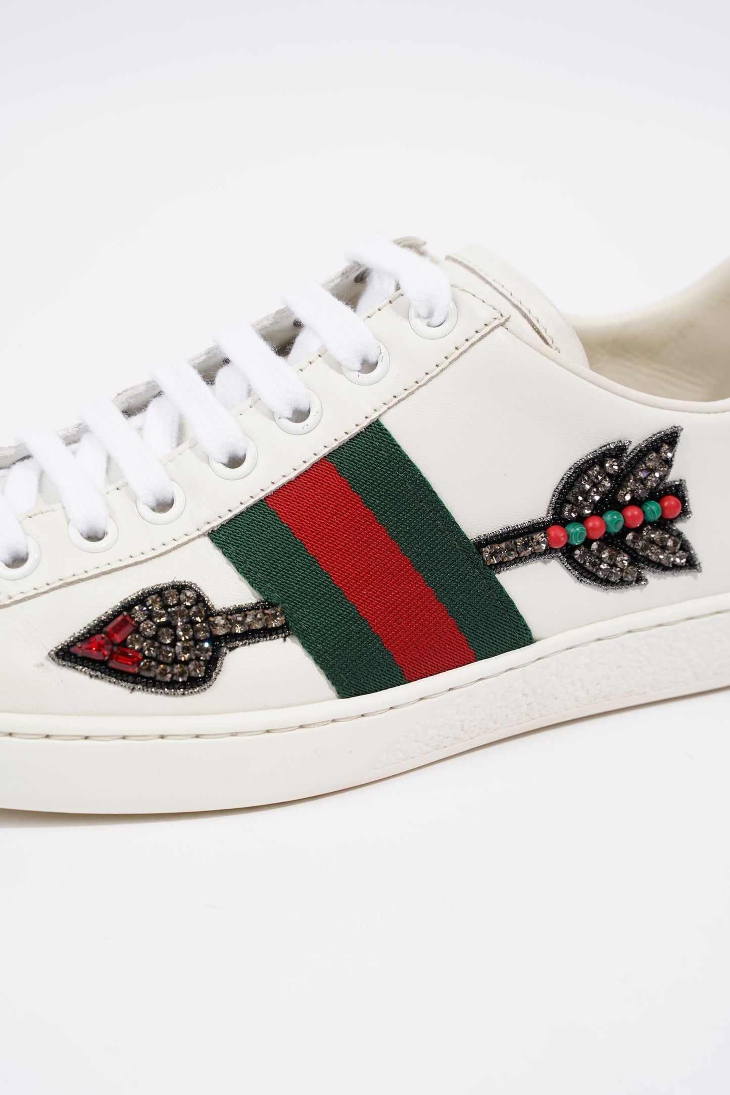 Gucci Womens Ace Arrow Sneaker White / Green / Red EU 36 / UK 3