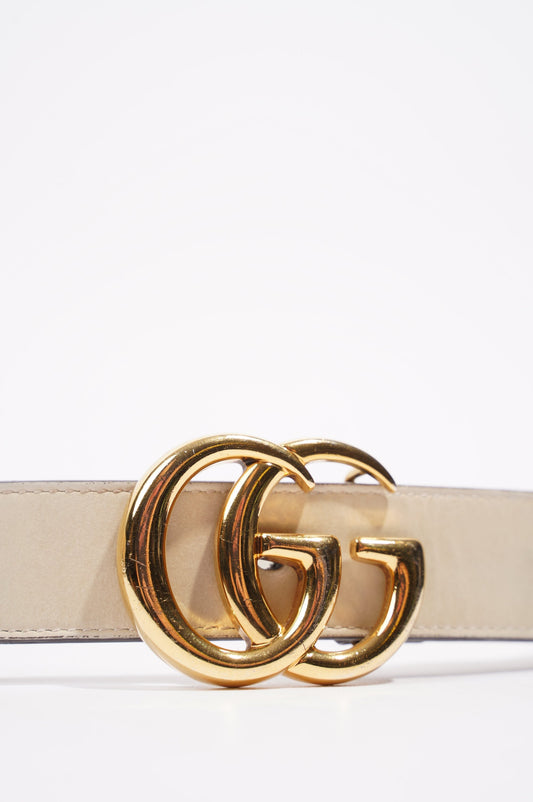 Gucci Womens Marmont Belt White / Supreme 75cm - 30"